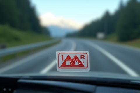 Digital vignette on a car windshield